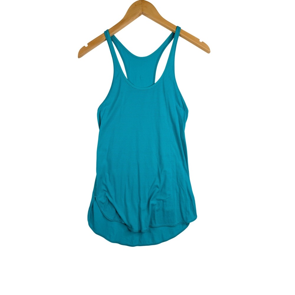 Lululemon Striped What the Sport Singlet Tank Top size Small Blue‎